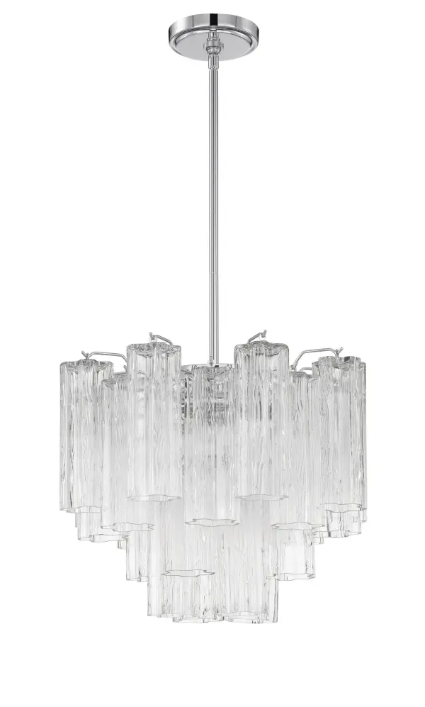 Addis 17.75" Chandelier in Polished Chrome with Autumn Glass - Image 16