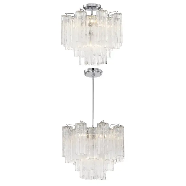 Addis 17.75" Chandelier in Polished Chrome with Autumn Glass - Image 20