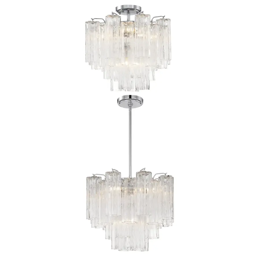 Addis 17.75" Chandelier in Polished Chrome with Autumn Glass - Image 20