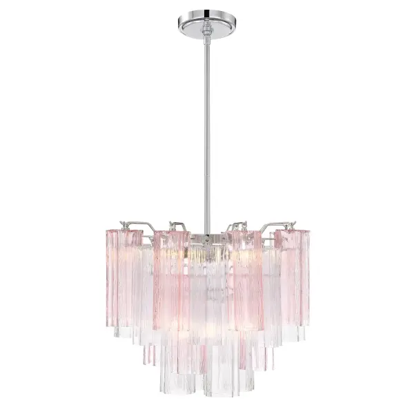Addis 17.75" Chandelier in Polished Chrome with Autumn Glass - Image 3