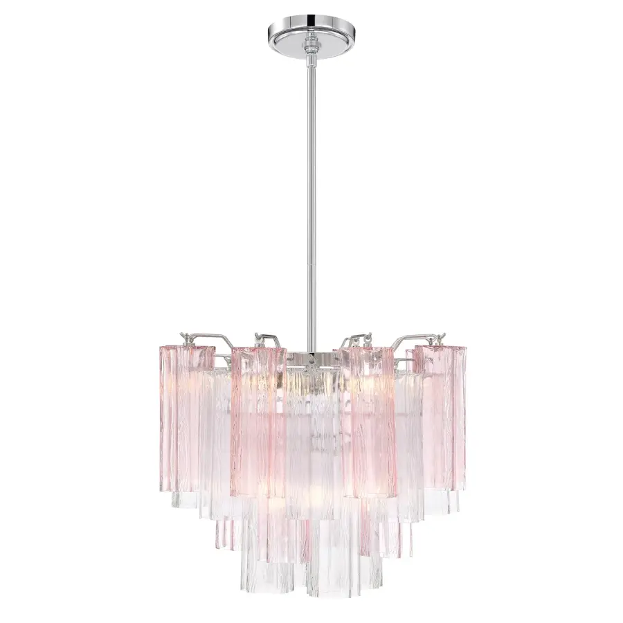 Addis 17.75" Chandelier in Polished Chrome with Autumn Glass - Image 3