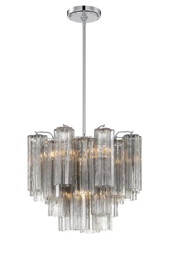 Addis 17.75" Chandelier in Polished Chrome with Autumn Glass - Image 25