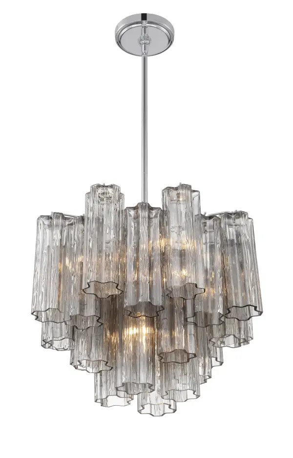 Addis 17.75" Chandelier in Polished Chrome with Autumn Glass - Image 27
