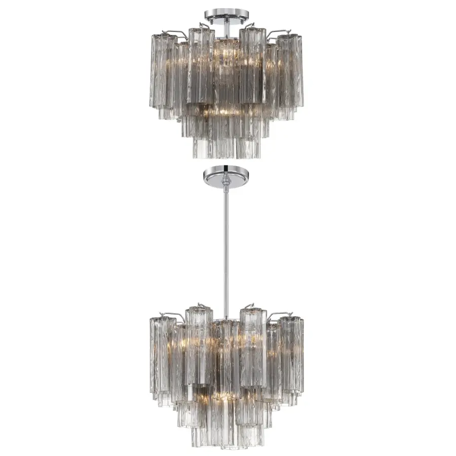 Addis 17.75" Chandelier in Polished Chrome with Autumn Glass - Image 28