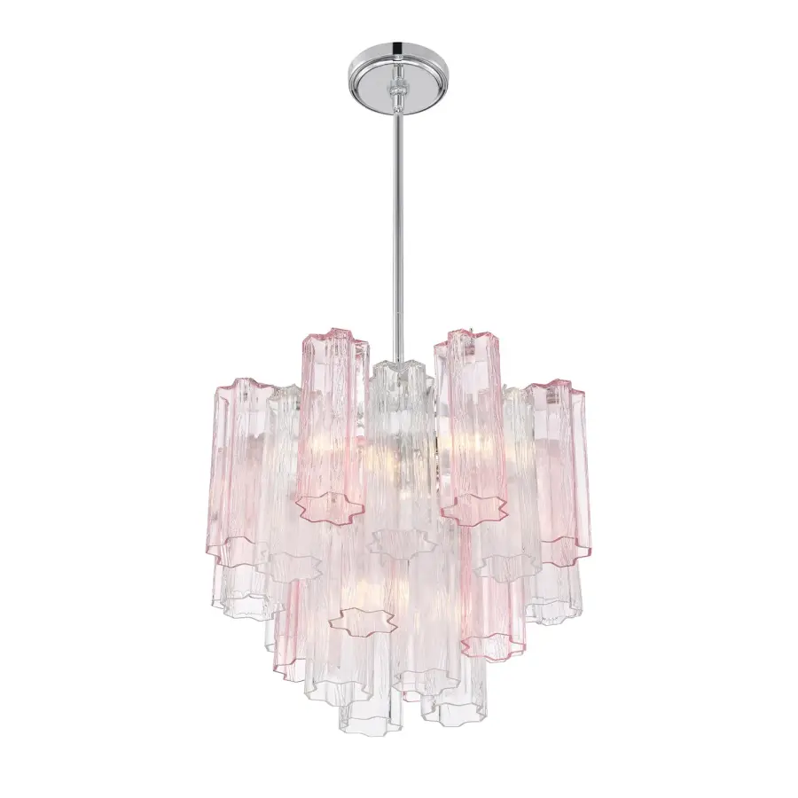 Addis 17.75" Chandelier in Polished Chrome with Autumn Glass - Image 4