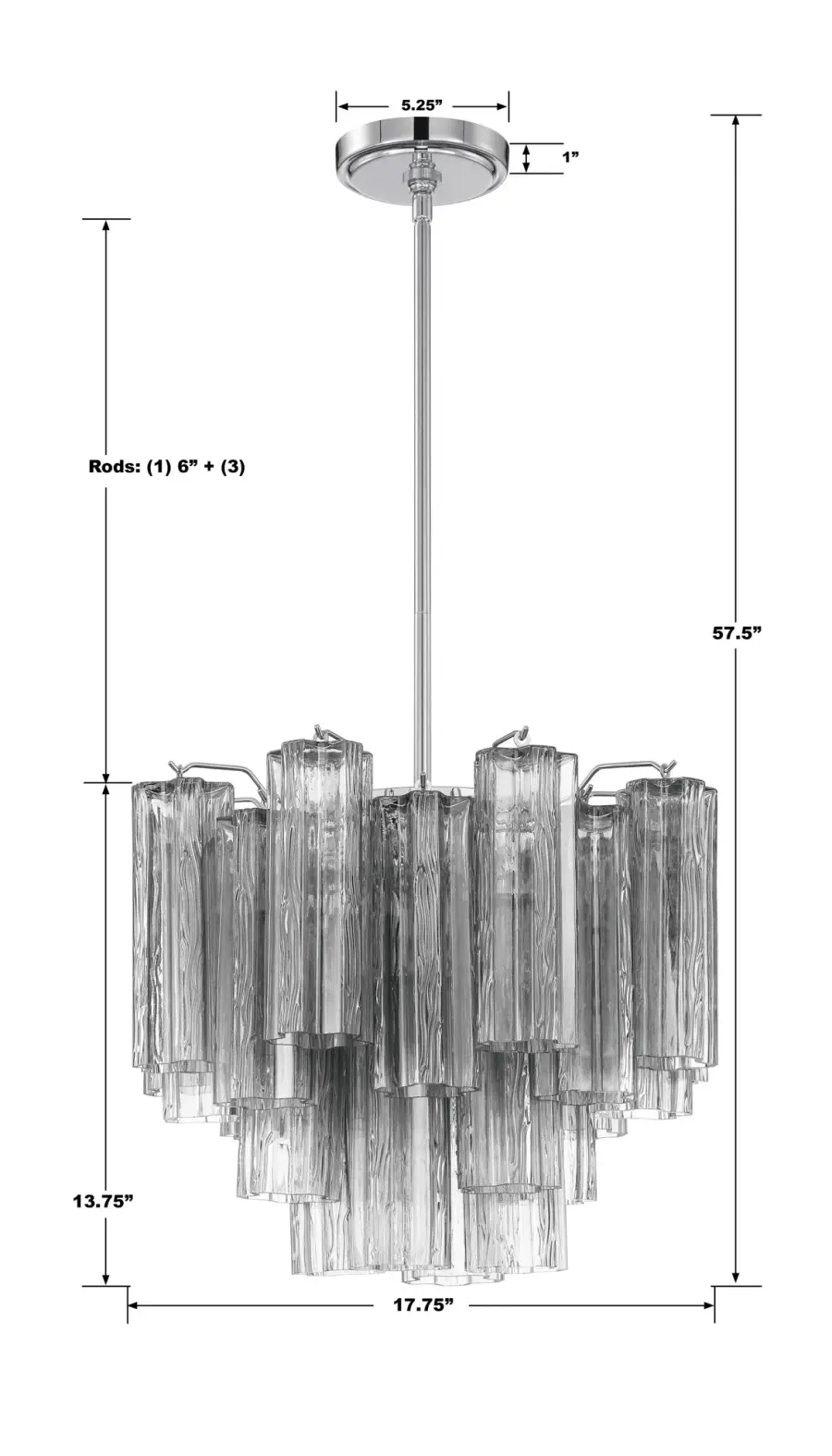 Addis 17.75" Chandelier in Polished Chrome with Autumn Glass - Image 31