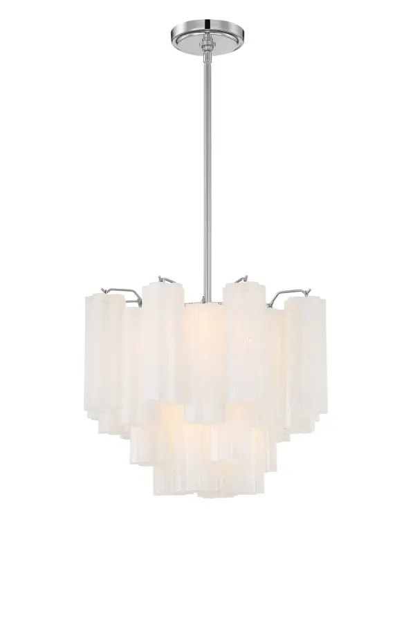 Addis 17.75" Chandelier in Polished Chrome with Autumn Glass - Image 33