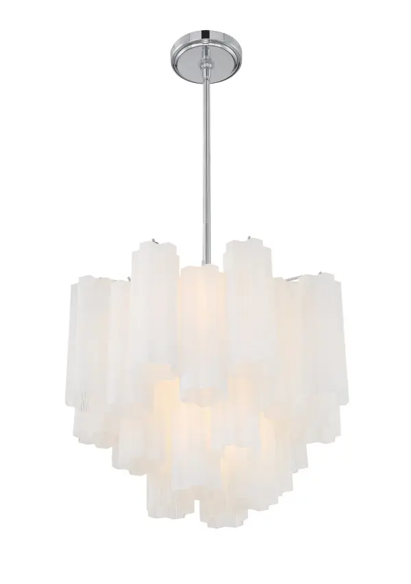 Addis 17.75" Chandelier in Polished Chrome with Autumn Glass - Image 34