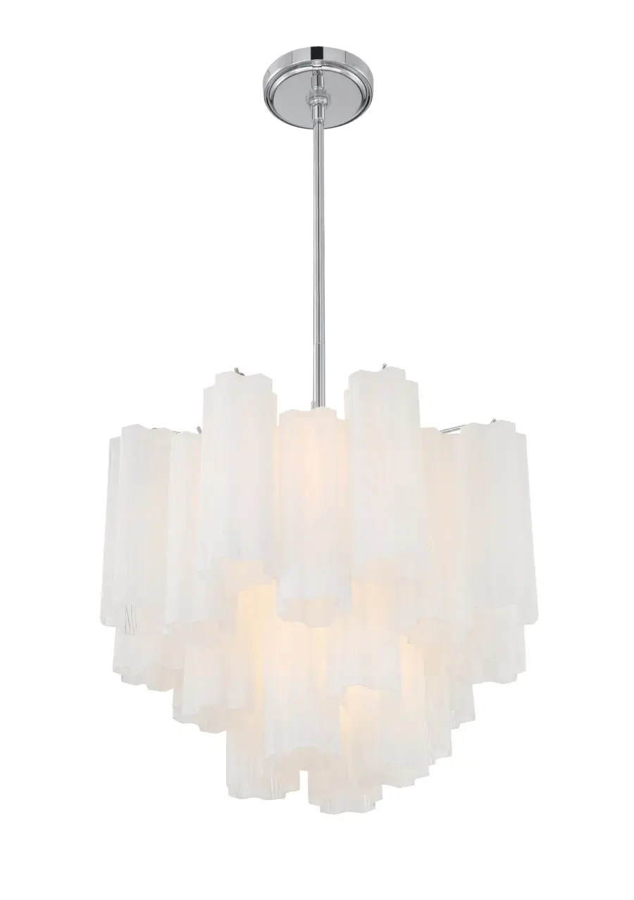 Addis 17.75" Chandelier in Polished Chrome with Autumn Glass - Image 34