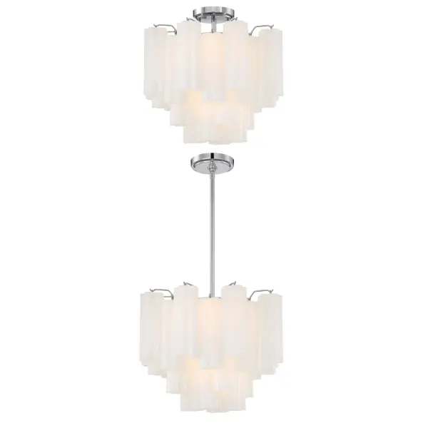 Addis 17.75" Chandelier in Polished Chrome with Autumn Glass - Image 35