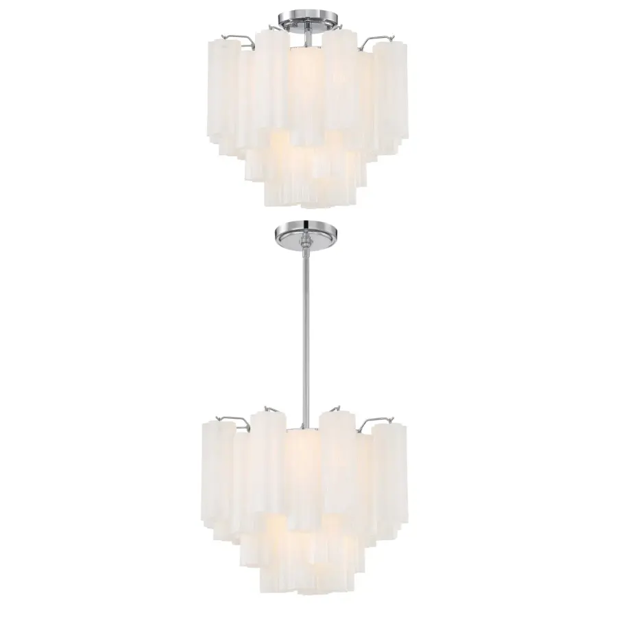 Addis 17.75" Chandelier in Polished Chrome with Autumn Glass - Image 35