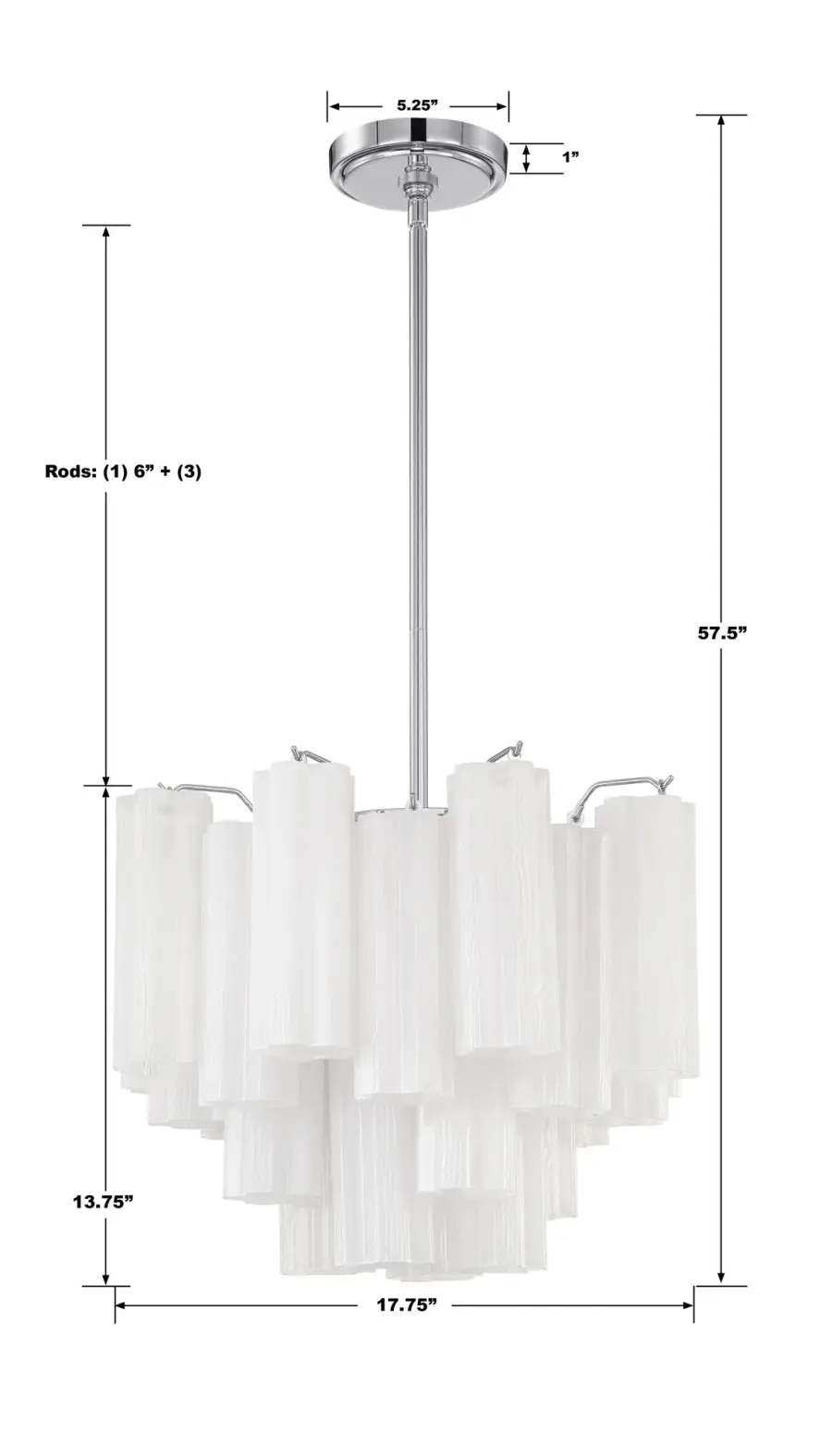 Addis 17.75" Chandelier in Polished Chrome with Autumn Glass - Image 38