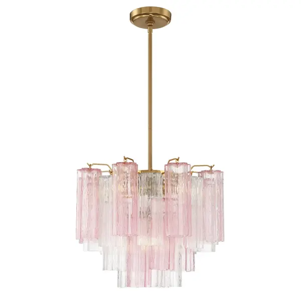 Addis 17.75" Chandelier in Polished Chrome with Autumn Glass - Image 40