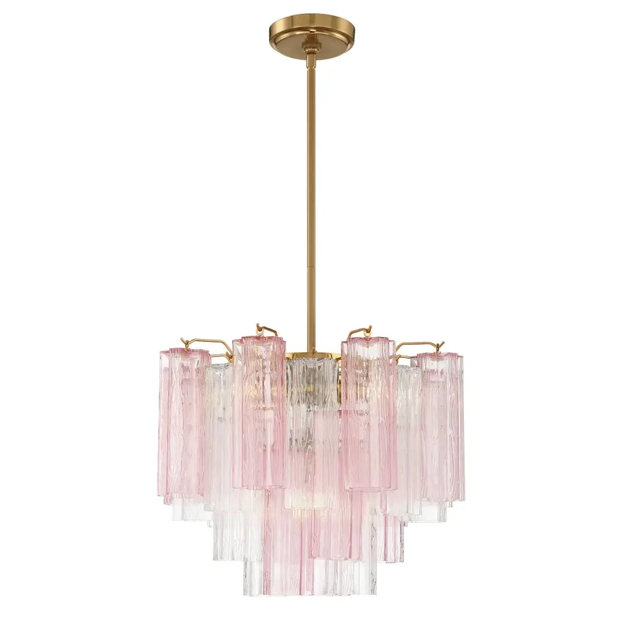 Addis 17.75" Chandelier in Polished Chrome with Autumn Glass - Image 40