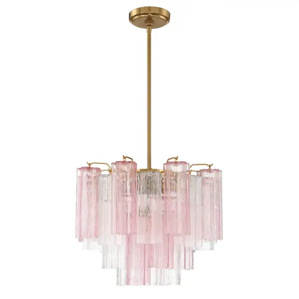 Addis 17.75" Chandelier in Polished Chrome with Autumn Glass - Image 41