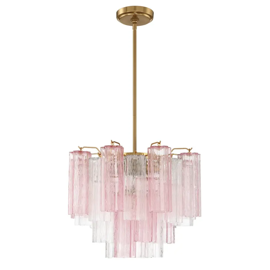 Addis 17.75" Chandelier in Polished Chrome with Autumn Glass - Image 41