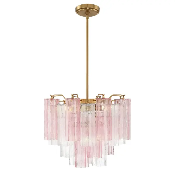 Addis 17.75" Chandelier in Polished Chrome with Autumn Glass - Image 44