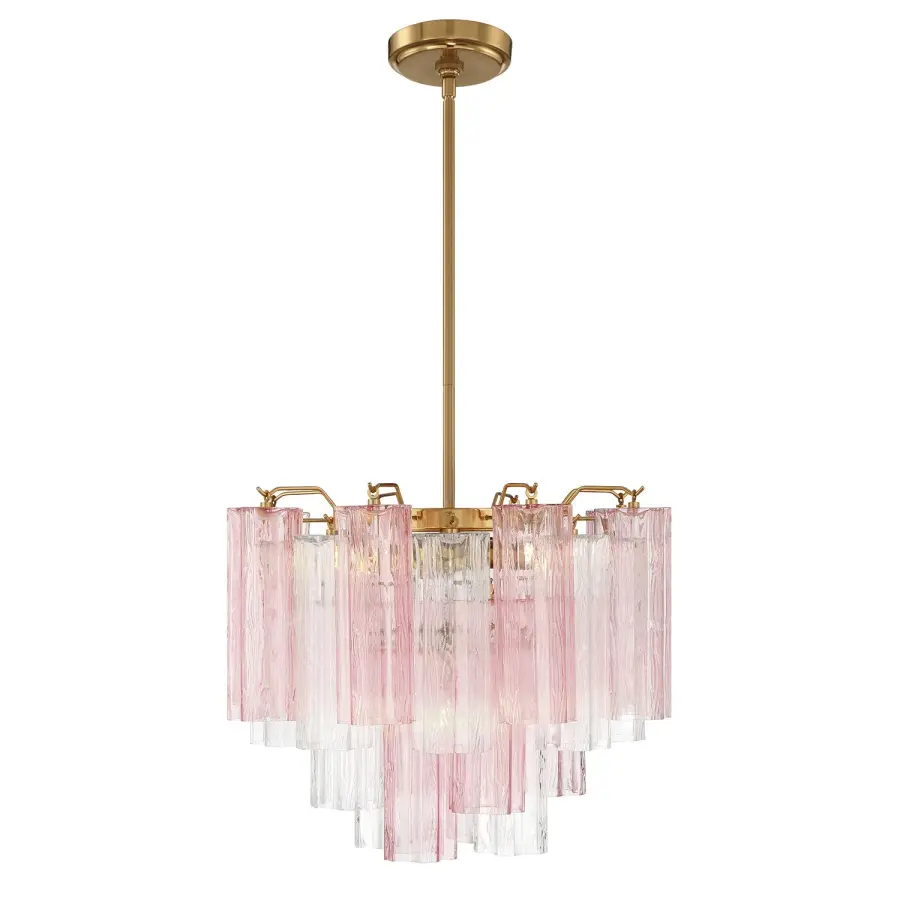 Addis 17.75" Chandelier in Polished Chrome with Autumn Glass - Image 44