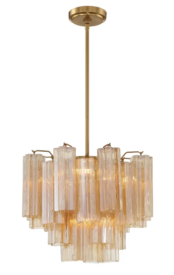 Addis 17.75" Chandelier in Polished Chrome with Autumn Glass - Image 48