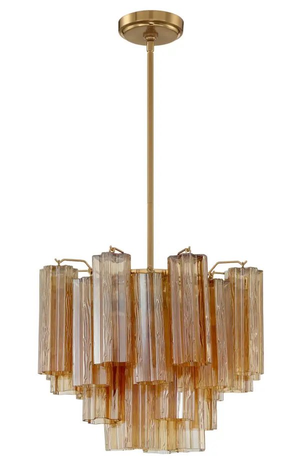 Addis 17.75" Chandelier in Polished Chrome with Autumn Glass - Image 49