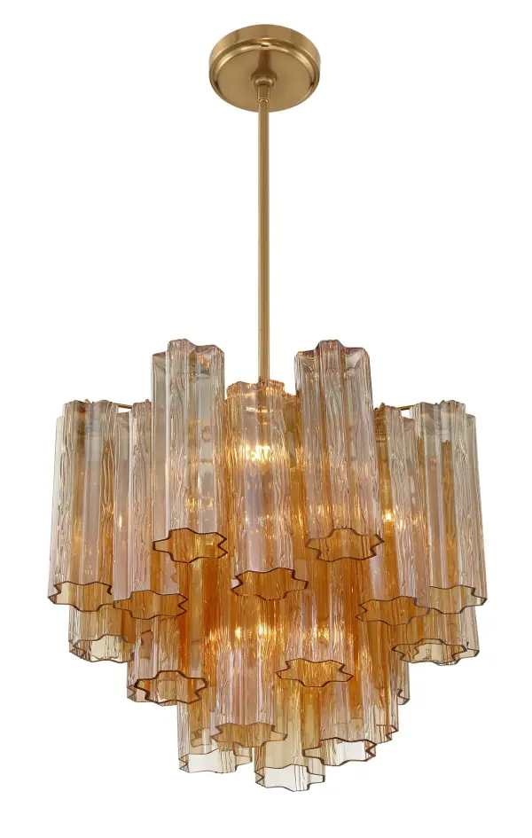 Addis 17.75" Chandelier in Polished Chrome with Autumn Glass - Image 51