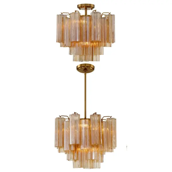 Addis 17.75" Chandelier in Polished Chrome with Autumn Glass - Image 52