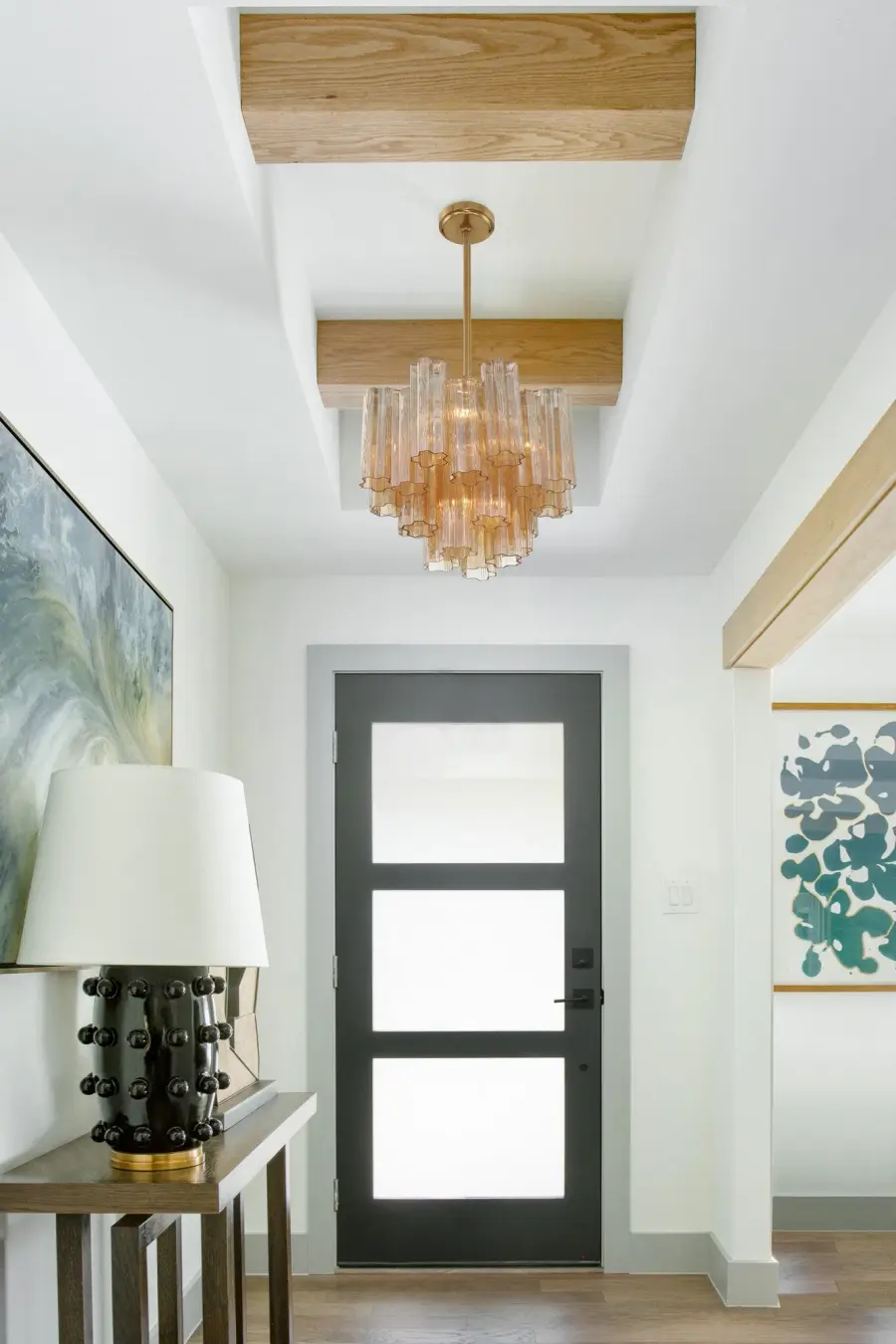Addis 17.75" Chandelier in Polished Chrome with Autumn Glass - Image 54