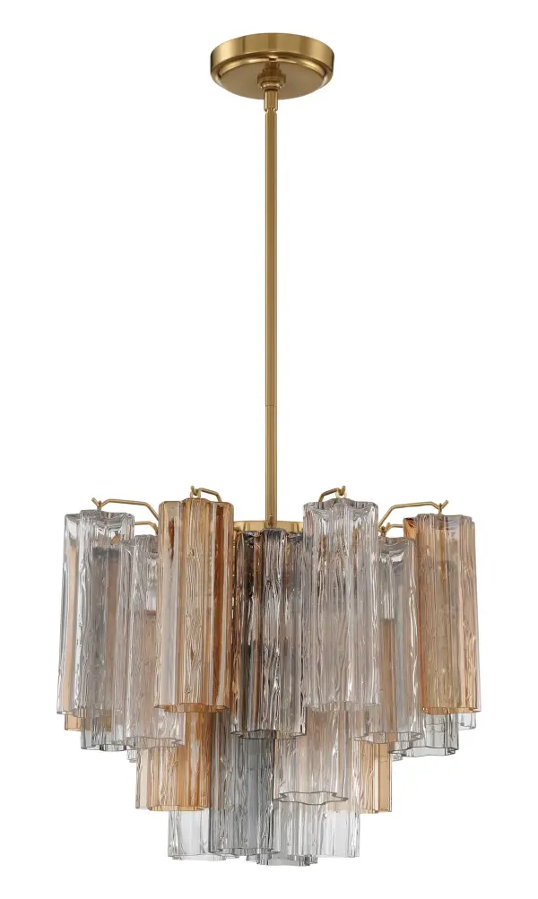 Addis 17.75" Chandelier in Polished Chrome with Autumn Glass - Image 56