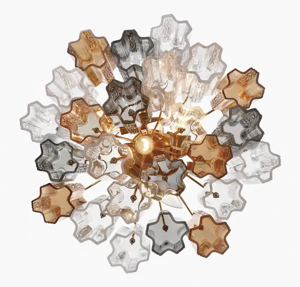 Addis 17.75" Chandelier in Polished Chrome with Autumn Glass - Image 58