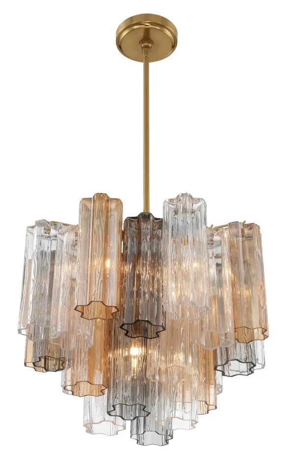 Addis 17.75" Chandelier in Polished Chrome with Autumn Glass - Image 59