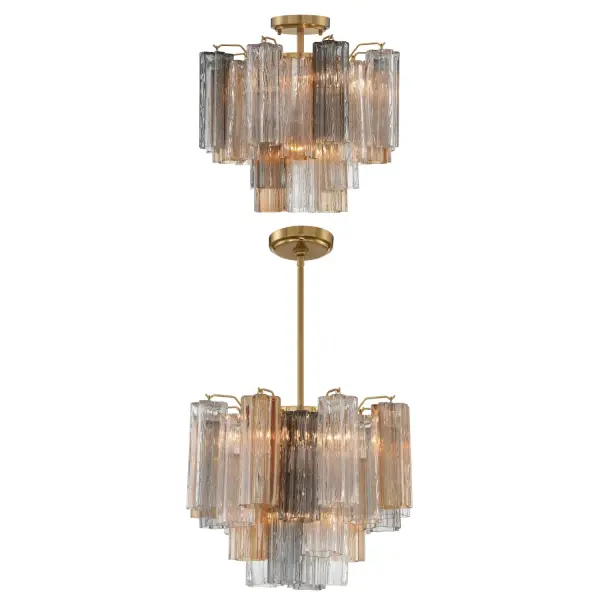 Addis 17.75" Chandelier in Polished Chrome with Autumn Glass - Image 60