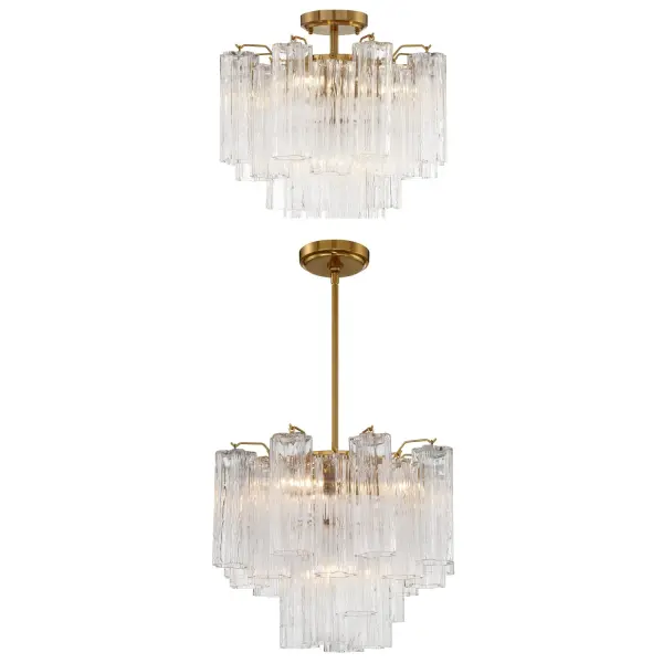 Addis 17.75" Chandelier in Polished Chrome with Autumn Glass - Image 68