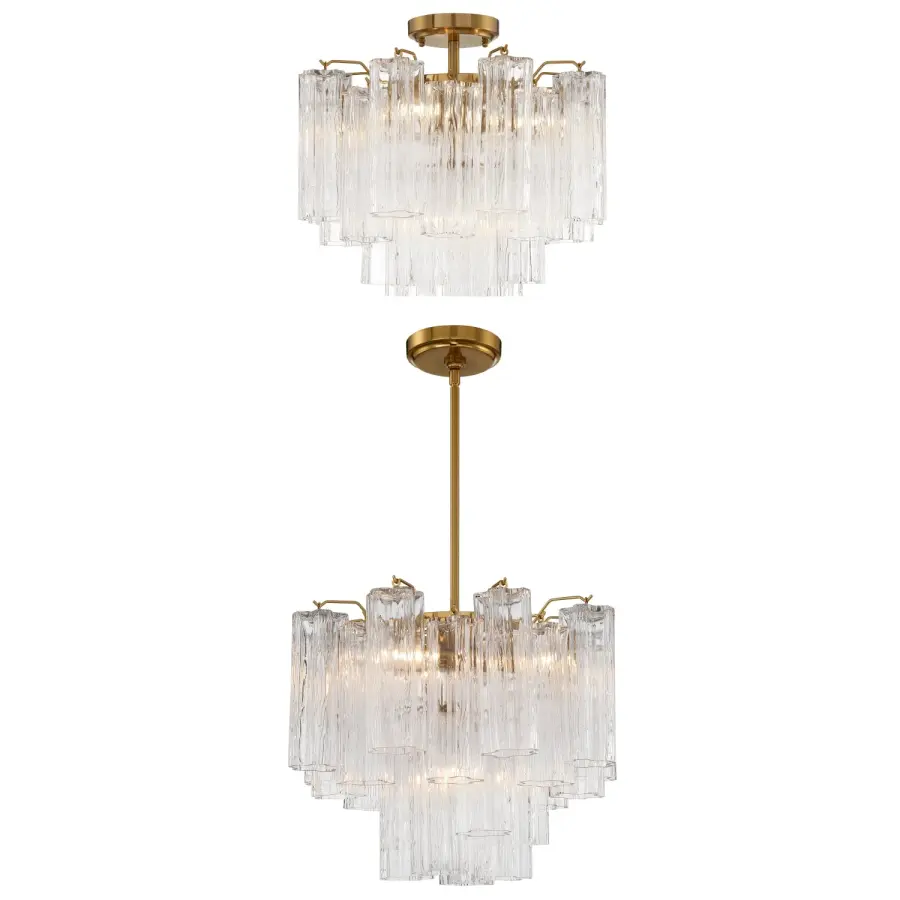 Addis 17.75" Chandelier in Polished Chrome with Autumn Glass - Image 68