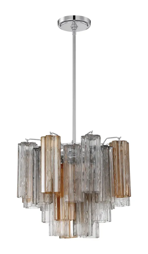 Addis 17.75" Chandelier in Polished Chrome with Autumn Glass - Image 8