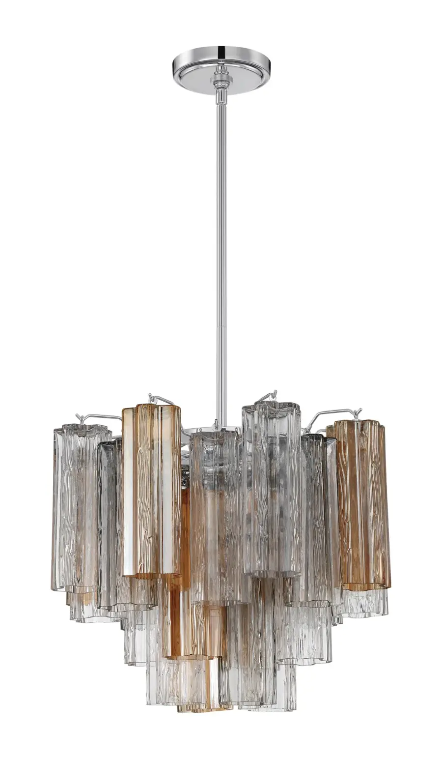 Addis 17.75" Chandelier in Polished Chrome with Autumn Glass - Image 8