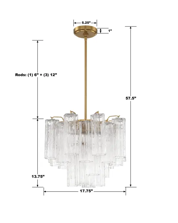 Addis 17.75" Chandelier in Polished Chrome with Autumn Glass - Image 71