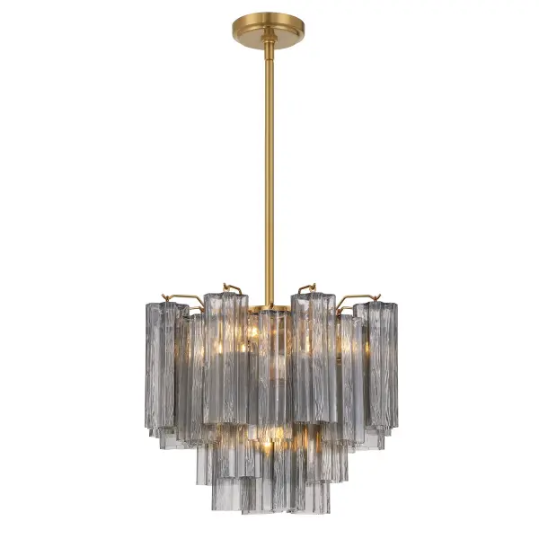 Addis 17.75" Chandelier in Polished Chrome with Autumn Glass - Image 72