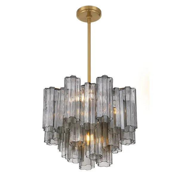 Addis 17.75" Chandelier in Polished Chrome with Autumn Glass - Image 75