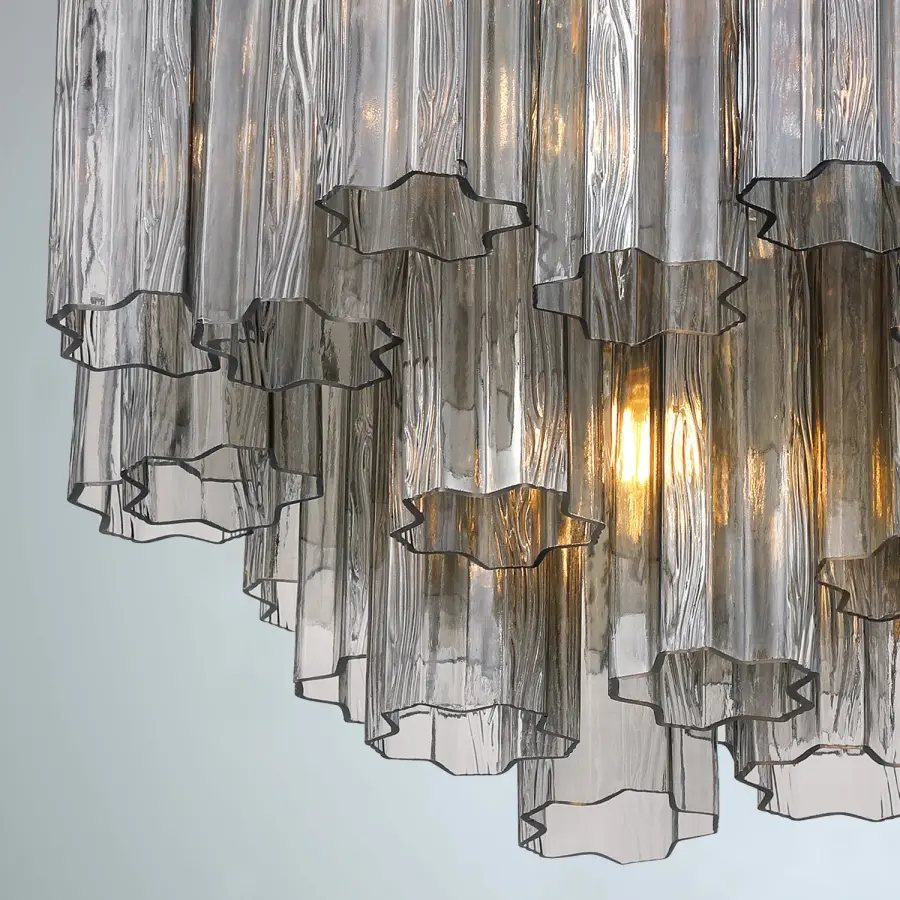 Addis 17.75" Chandelier in Polished Chrome with Autumn Glass - Image 76