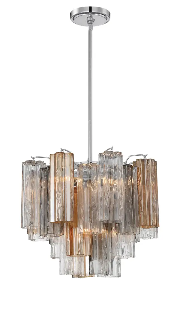 Addis 17.75" Chandelier in Polished Chrome with Autumn Glass - Image 9
