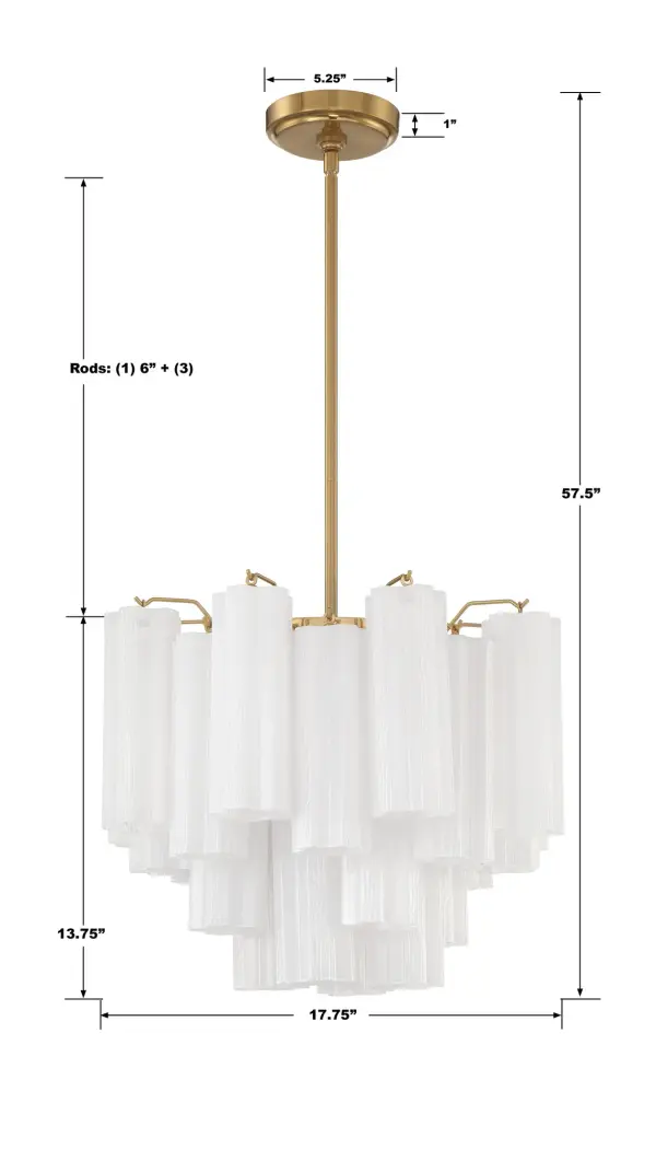 Addis 17.75" Chandelier in Polished Chrome with Autumn Glass - Image 88