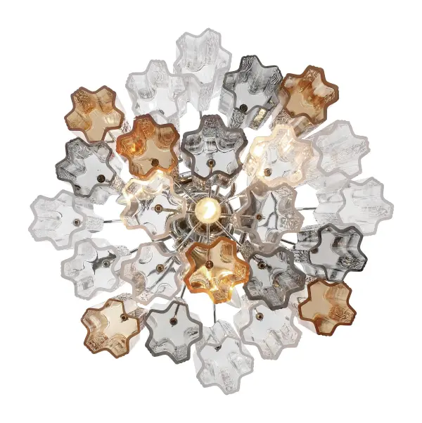 Addis 17.75" Chandelier in Polished Chrome with Autumn Glass - Image 10