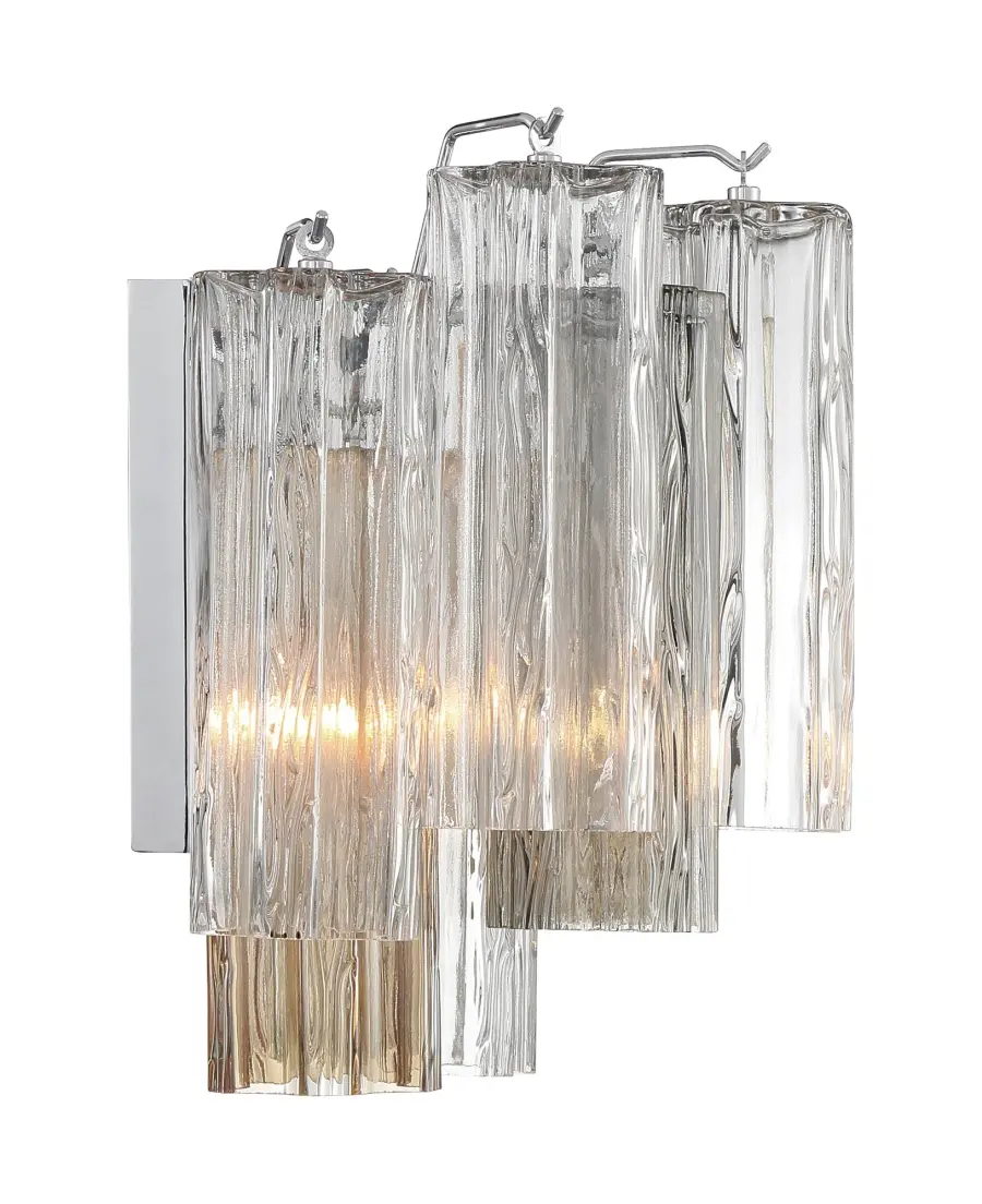 Addis 14.5" Wall Sconce in Polished Chrome with Autumn Glass - Image 11