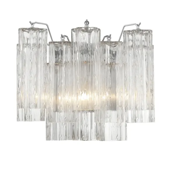 Addis 14.5" Wall Sconce in Polished Chrome with Autumn Glass - Image 14