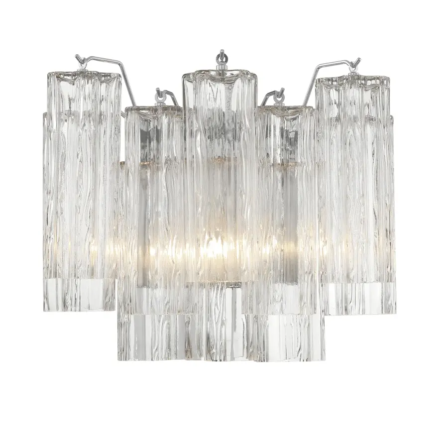 Addis 14.5" Wall Sconce in Polished Chrome with Autumn Glass - Image 14