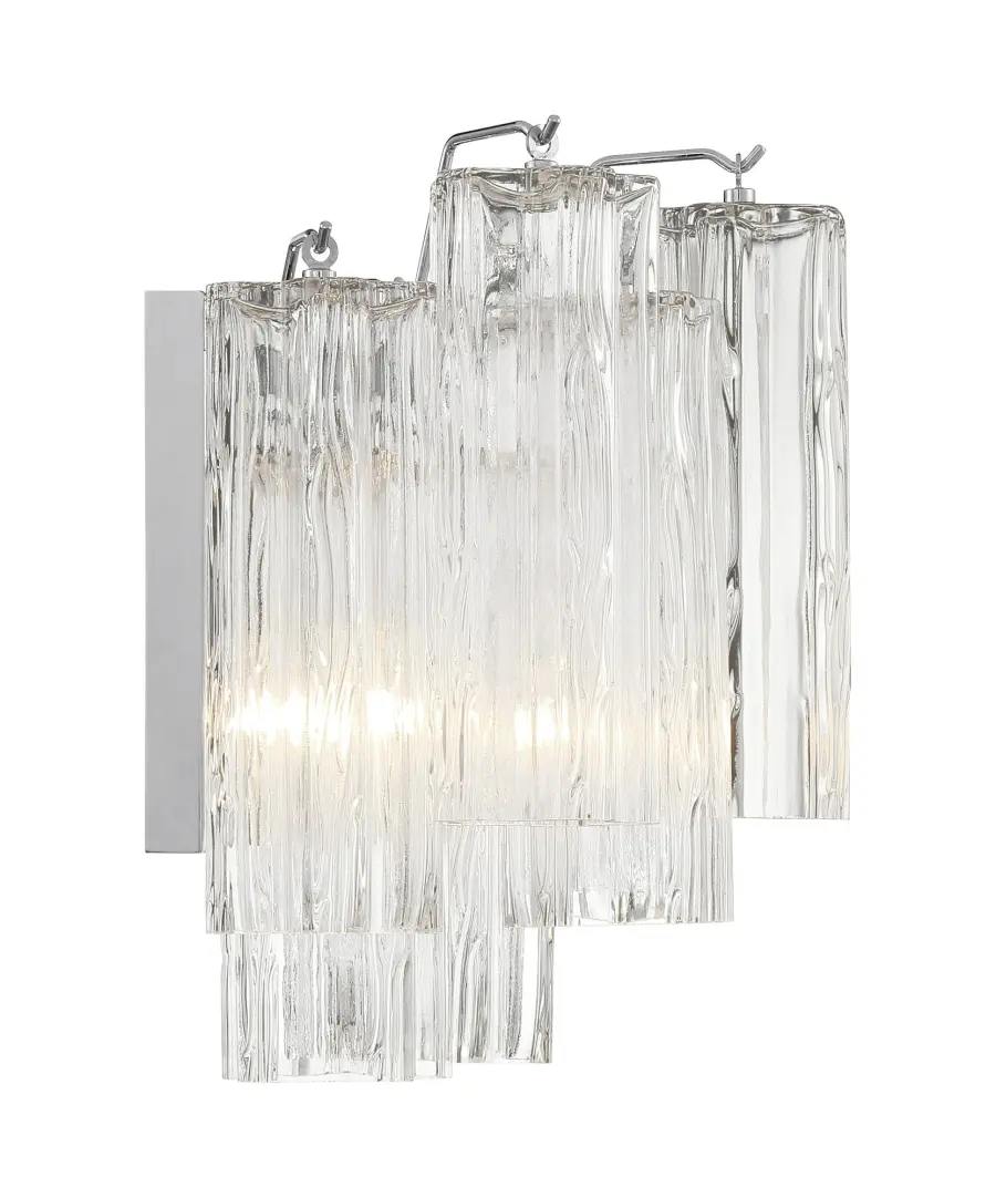 Addis 14.5" Wall Sconce in Polished Chrome with Autumn Glass - Image 16