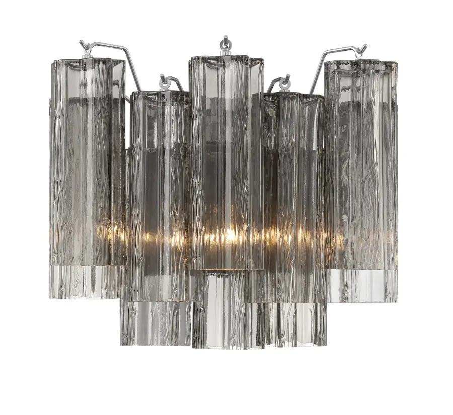 Addis 14.5" Wall Sconce in Polished Chrome with Autumn Glass - Image 19
