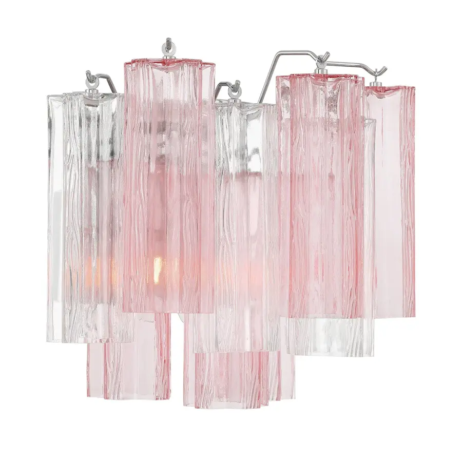 Addis 14.5" Wall Sconce in Polished Chrome with Autumn Glass - Image 3