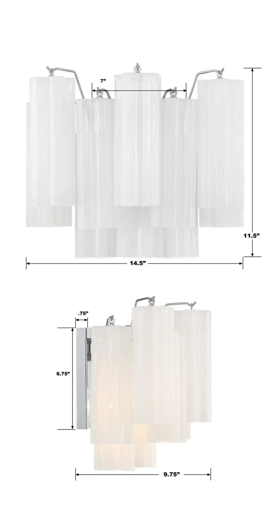 Addis 14.5" Wall Sconce in Polished Chrome with Autumn Glass - Image 27