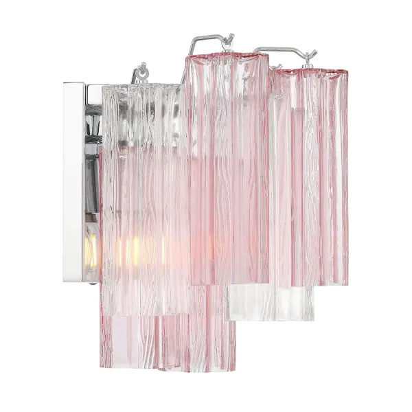 Addis 14.5" Wall Sconce in Polished Chrome with Autumn Glass - Image 4